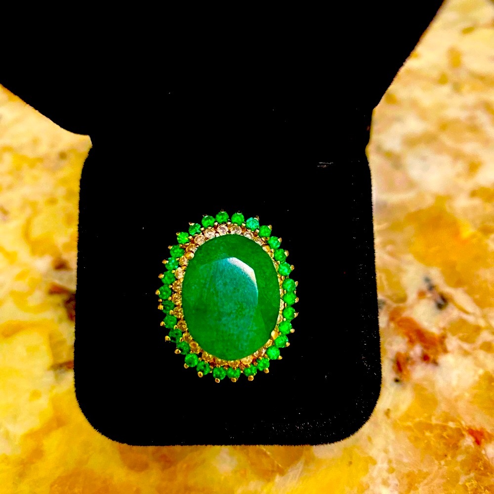 GORGEOUS NATURAL EMERALD TSAVORITE RING‼️ - Picture 1 of 1